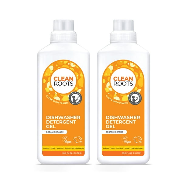 Detergente para lavavajillas en gel CLEAN ROOTS, 1 litro, aroma a naranja orgánica