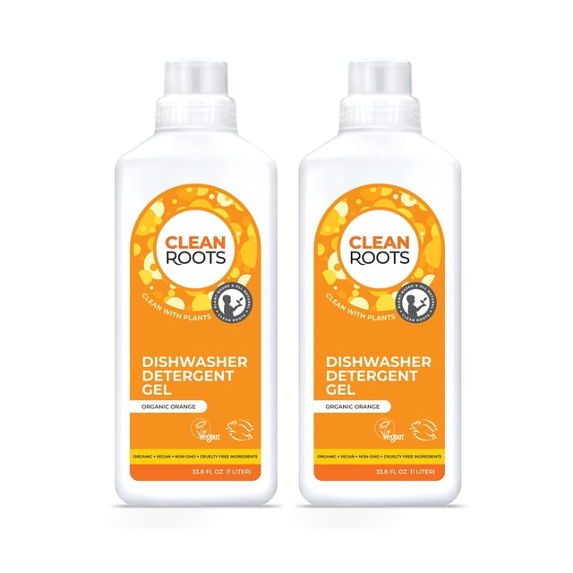 Detergente para lavavajillas en gel CLEAN ROOTS, 1 litro, aroma a naranja orgánica