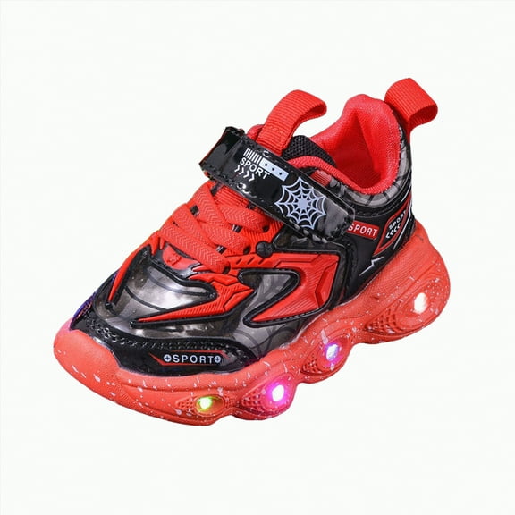 Ccpelsie Kids LED Shoes Fashion Sneakers Light up Shoes Gift for Girls Boys Children(Red,8.5)