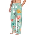 thumbnail image 2 of Xecao Elephant and Flowers Men's Straight Lounge Pajama Pants: The Ultimate in Comfortable Sleepwear, 2 of 9