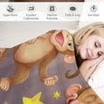 thumbnail image 3 of ONETECH Monkey Blanket Monkey Gifts for Girls Boys Kids Woman Monkey Lover Throw Blankets Soft Blanket Warm Flannel Plush Blankets for Bed Sofa Couch, 3 of 6
