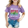 thumbnail image 4 of T-shirts Filles Garçon Fille Imprimé Dinoasur Col Rond Manches Courtes Décontractées Hauts Filles Violet 8-9 Ans, 4 of 4