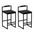thumbnail image 2 of Tcbosik Bar Stools Set of 2, Upholstered Bar Chair with Back, Counter Height Barstool with Metal Frame for Kitchen Island, Dining Room, Black, 2 of 7