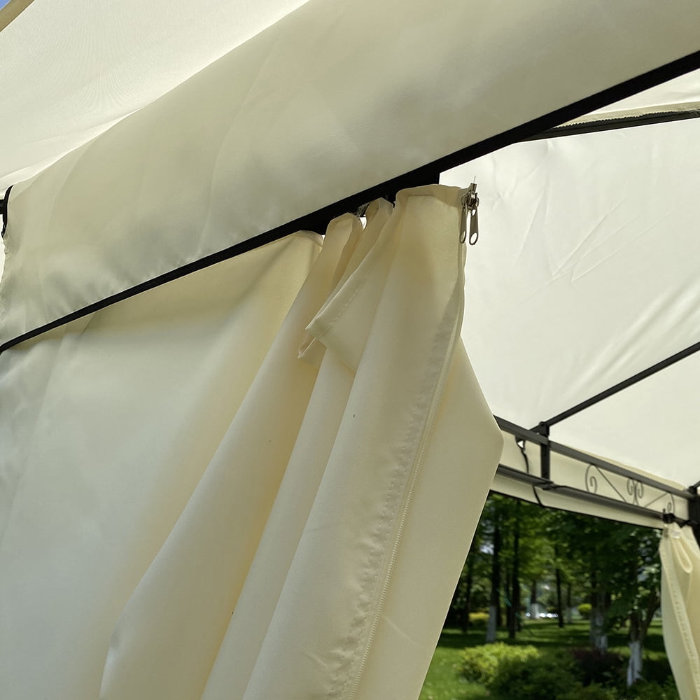 Private Jungle Outdoor 10x10 Ft Patio Garden Gazebo Tent, Outdoor Shading, Gazebo Canopy with Curtains,Beige Private Jungle Outdoor 10x10 Ft Patio Garden Gazebo Tent, Outdoor Shading, Gazebo Canopy with Curtains,Beige