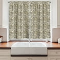 thumbnail image 2 of Ambesonne Beige Kitchen Curtains, Striped Leaves Autumn Print, 55"x45", Beige Black, 2 of 3