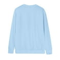 thumbnail image 5 of Women's Solid Color Crewneck Sweatshirt, Soft Stretchable Long Sleeve Pullover Top, Comfortable Casual Loungewear for Daily Wear, Fall Winter Basic Streetwear Essential with Regular Fit Sky Blue L, 5 of 9