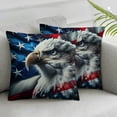 thumbnail image 3 of nygtbtfer Throw Pillow Cover American Bald Eagle On Grunge Flag USA Flag Stripe Star Decor Lumbar Pillow Case Cushion for Sofa Couch Bed Standard Queen Size White, 3 of 7