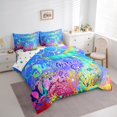 thumbnail image 3 of Manfei Chic Mermaid 7-Piece Bedding Comforter Set,Watercolor Ocean Coral King Bedding Sets,Fairy Tale Theme Bed Sheets For Girls,Ultra Soft Home Decor Reversible, 3 of 8
