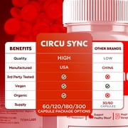 CircuSync Capsules Advanced Formula Blood Support for Health and Wellness Circu Sync 120 Capsules
