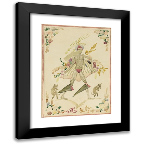 Sergei Vasilevich Checkhonin 11x14 Black Modern Framed Museum Art Print Titled - Oriental Fairytale Character (circa 1920)