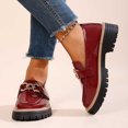 thumbnail image 5 of Women Chunky Heel Loafers Anti-Slip Lug Sole Platform Casual Work Business Dress Shoes, 5 of 6