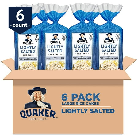 Best by 09/05/2024)) Quaker Large Rice Cakes  Lightly Salted  Pack of 6