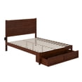 thumbnail image 3 of AFI NoHo 14" Queen Wood Platform Bed Frame with Foot Drawer Storage, Walnut, 3 of 7