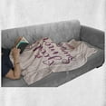 thumbnail image 6 of Saying Soft Flannel Fleece Throw Blanket, Hand-written Morning Sunshine Text and Sleepy Pink Cat Print, Cozy Plush for Indoor and Outdoor Use, 50" x 70", Peach Violet, by Ambesonne, 6 of 6