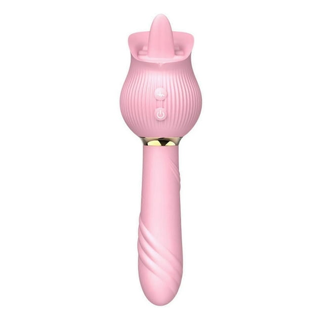 Retractable Rose Shape Male Stroker with Tongue Like Licking Sensation Pleasure Toy for Adults Unforgettable Stimulation Red