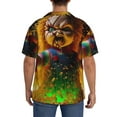 thumbnail image 3 of Lsque Chucky print Men's Cuban Collar Short Sleeve Shirt Summer Beachwear Casual Button Down Fashionable Vacation Leisure Shirt-Medium, 3 of 7