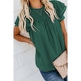 thumbnail image 4 of Camiseta de manga corta, camiseta de verano para mujeres con dobladillo suelto para el trabajo Verde XL LHCER 1, 4 of 4