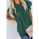 thumbnail image 2 of Camiseta holgada de punto suizo fruncida con manga aleteo superior de verano para mujer para uso diario, 2 of 5