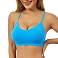 thumbnail image 2 of wcjm Blue Large Size Gathered Non Ring Women's Underwear Thin Of Threaded Sports Yoga Anti Bra Comfortable Bottoming Beauty Tank Tops, 2 of 5