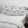 thumbnail image 4 of Blue Brown Spring Floral Body Pillow Cover, Pillowcase Protectors with Zipper, Breathable Decorative Throw Pillow Case Cover, Summer Botanical Art Pillow Shams for Couch Sofa 24x36Inch, 4 of 8