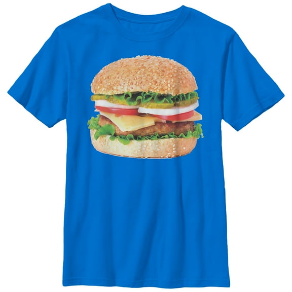 Boy's Lost Gods Cheeseburger Love  Graphic Tee Royal Small