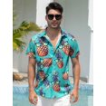 thumbnail image 2 of Camisa ALISISTER de Hombre con Estampado de Piñas y Gafas de Sol Hawaiana, 2 of 6