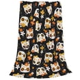 thumbnail image 2 of Salouo cat sugar skulls Print Bed Blankets, Flannel Blanket Comfortable Air Conditioning Blanket Lightweight Blanket for Sofa Bed Travel & Couch-50"x40", 2 of 7