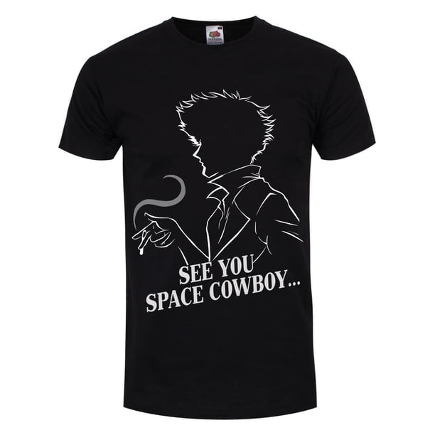 Grindstore - Camiseta See You Space Cowboy para Hombre (Negro, Blanco)