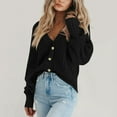 thumbnail image 2 of YDDIAN Women's Cardigan Sweater 100% Cotton Button-Down Long Sleeve Oversized Knit Cardigans Black L, 2 of 8
