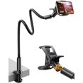 thumbnail image 1 of Soporte SAIJI con cuello de cisne para cama, 98 cm, brazo de piel, negro, 1 of 6
