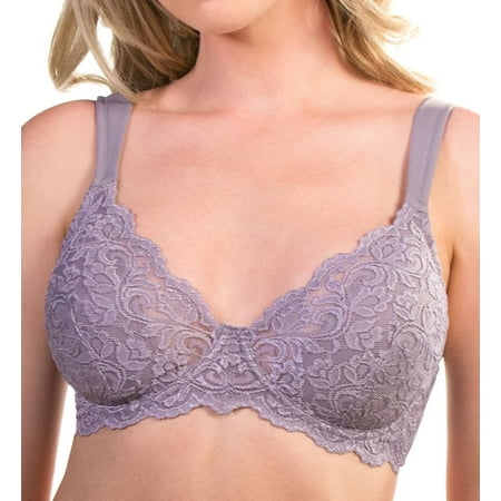 Scalloped Floral Underwire - Women's Leading Lady 5044 Scallop Lace Cup Underwire Bra