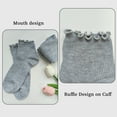 thumbnail image 3 of G&Y 8 Pairs Ruffle Socks for Women, Lovely Soft Frilly Crew Socks, 4Gray4Pink, Size 5-8, 3 of 5