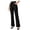 Black, variant on Womens Slim Fit High Waisted Bootcut Work Pants Dressy Wrinkle Free Suit Trousers Tailored Slacks for Business Office with Pockets Belt Loops, Navy, S