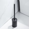 thumbnail image 4 of Escobilla de baño negra y soporte corto para escobilla de baño, soporte para escobilla de baño independiente, escobilla de aluminio para baño, 4 of 5