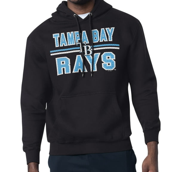 Men's Starter Black Tampa Bay Rays Team Mesh Print Graphic Pullover Hoodie