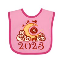 Inktastic 2023 Chinese New Year Rabbit Boys or Girls Baby Bib