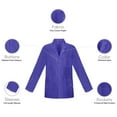 thumbnail image 4 of Panda Uniform by HeedFit Men's Lab Coat, 3 Pockets, Button Front, 31", S, Royal., 4 of 6