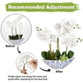 thumbnail image 3 of Orquídeas Artificiales de Seda Briful Blanco con Maceta de Cerámica Azul, 3 of 7