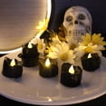 thumbnail image 4 of D-GROEE 6Pcs LED Candles, Realistic Tea Lights, Mini LED Tea Lights, Flickering Bright Tealights, Battery Operated, Flameless Candles, Black Base, Batteries Included, 4 of 8
