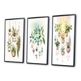 thumbnail image 3 of Designart "Joyful Hanging Boho Houseplants in Botanical Bliss II" Abstract Botanicals Framed Wall Art Set Of 3 - Green Modern Frame Gallery Wall Set For Home Decor, 3 of 6