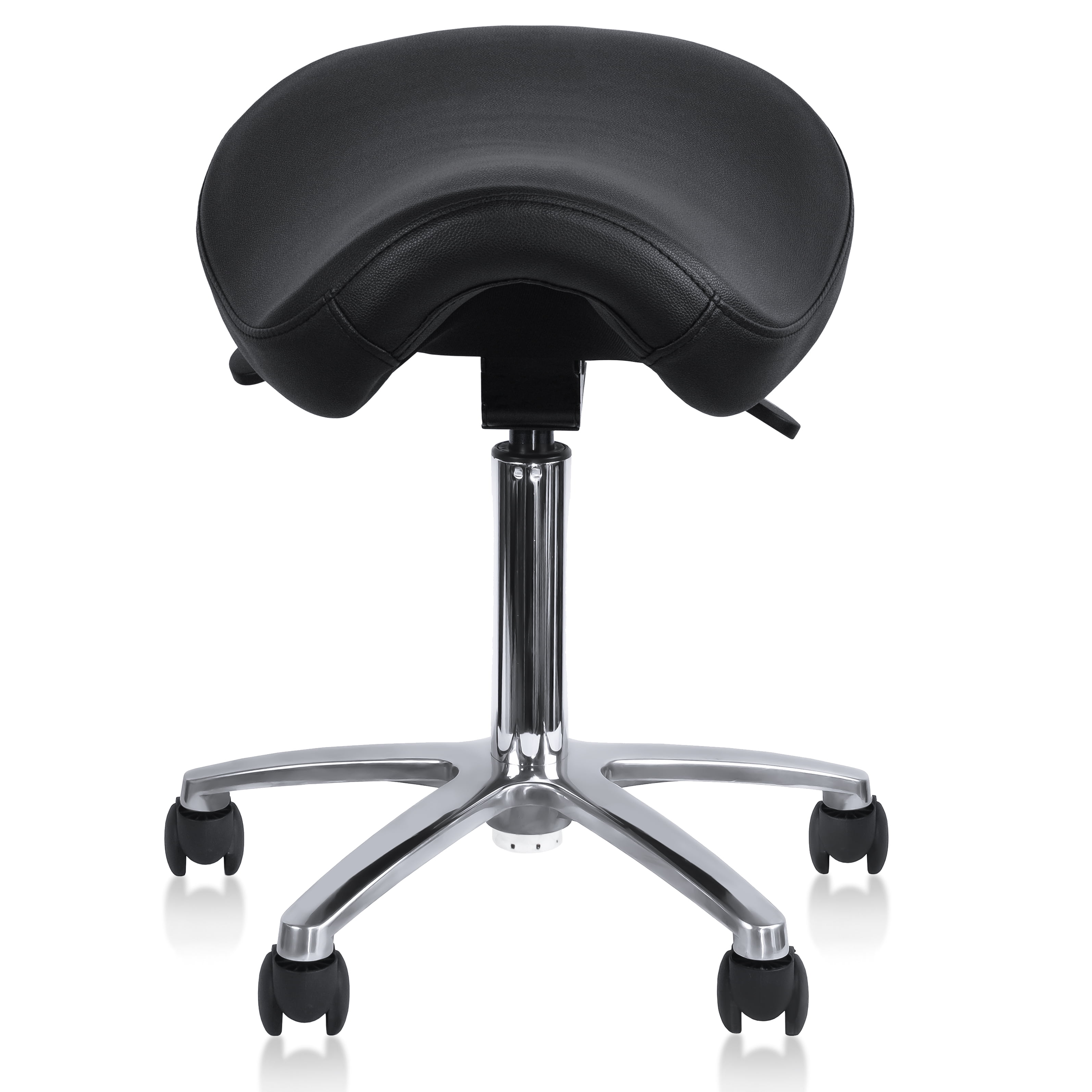 Ergonomic Adjustable Rolling Saddle Stool Chair with Back Support for office 