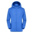 thumbnail image 6 of YVNAURA Lightweight Packable Rain Jacket for Men Women Waterproof Breathable Hooded Windbreaker Outdoor Rain Shell for Hiking Fishing Camping Travel S-4X, Blue,XXL, 6 of 7