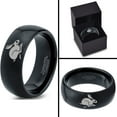 thumbnail image 4 of Tungsten Rabbit Bunny Small Pet Band Ring 8mm Men Women Comfort Fit Black Dome Polished, 4 of 4