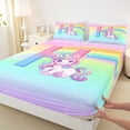 thumbnail image 4 of Erosebridal Kawaii Rainbow H Monogrammed Queen Sheet Sets,Cute Unicorn Bed Set For Kids Girls 4pcs, 4 of 6