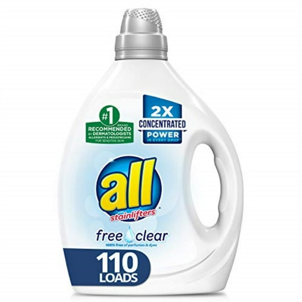 all liquid laundry detergent, free clear for sensitive skin, 2x