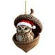 thumbnail image 1 of Adornos de bellota de animales del bosque, acogedores adornos navideños de bosque, decoración para árbol de Navidad, piña personalizada con sombrero rojo, adorno colgante de criatura del bosque, rega, 1 of 5