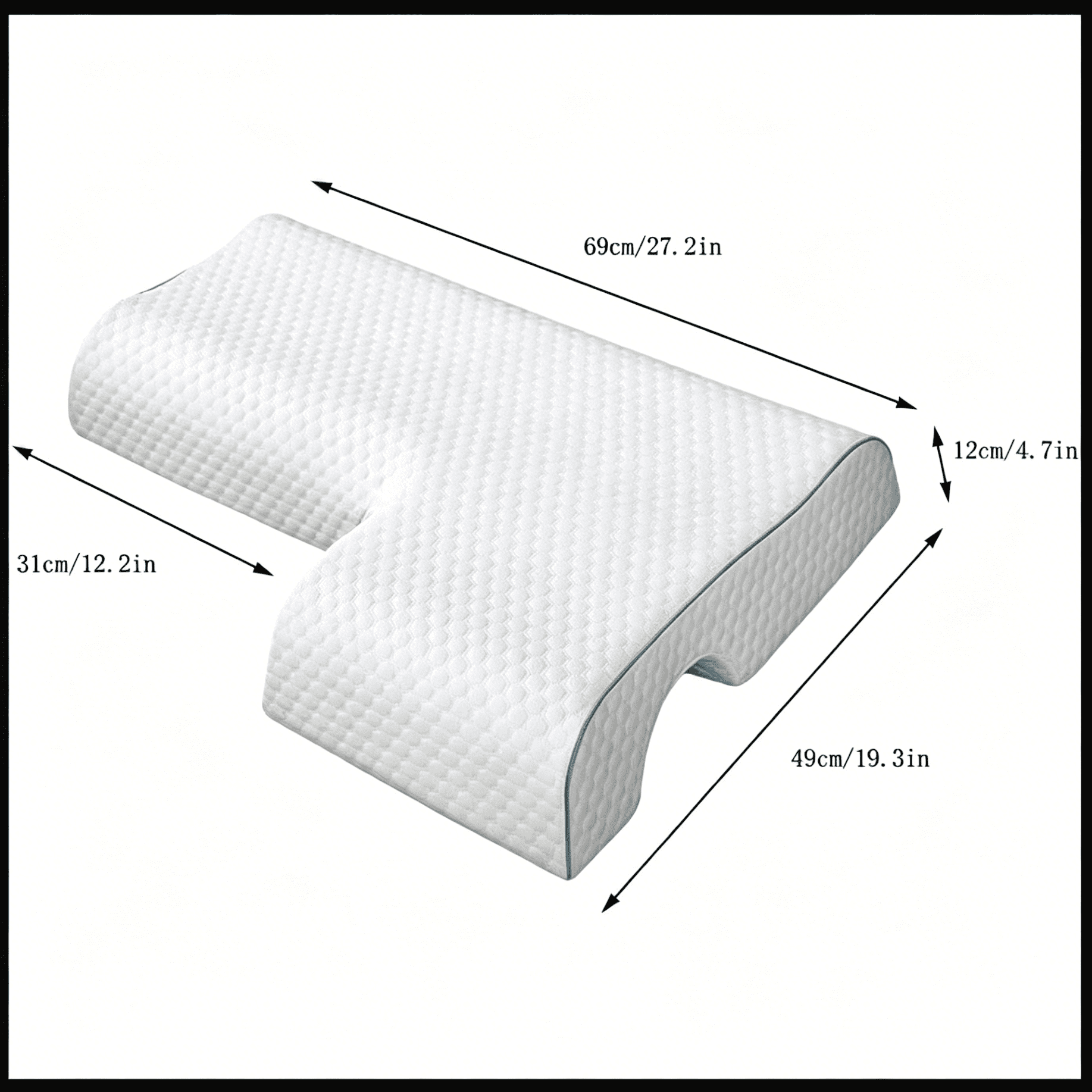 Oaskys Ergonomic Arched Hug Pillow, Double Couple Cuddle Pillow, Memory Foam Arm Rest Sleeping Pillow, No Hand Pressure Design for Comfortable Sleep