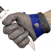 Cut Resistant Gloves Stainless Steel Wire Metal Mesh Butcher Safety Work Gloves for Cutting,Slicing Chopping and Peeling,Large