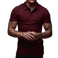 thumbnail image 3 of Sngxgn Men's Slim Fit Short Sleeve Polo Shirt(Wine,M), 3 of 8