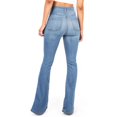 thumbnail image 3 of Babysbule Women's Pants Women's High Waist Pocket Wide Leg Jeans Flared Skinny Button Trousers, 3 of 4